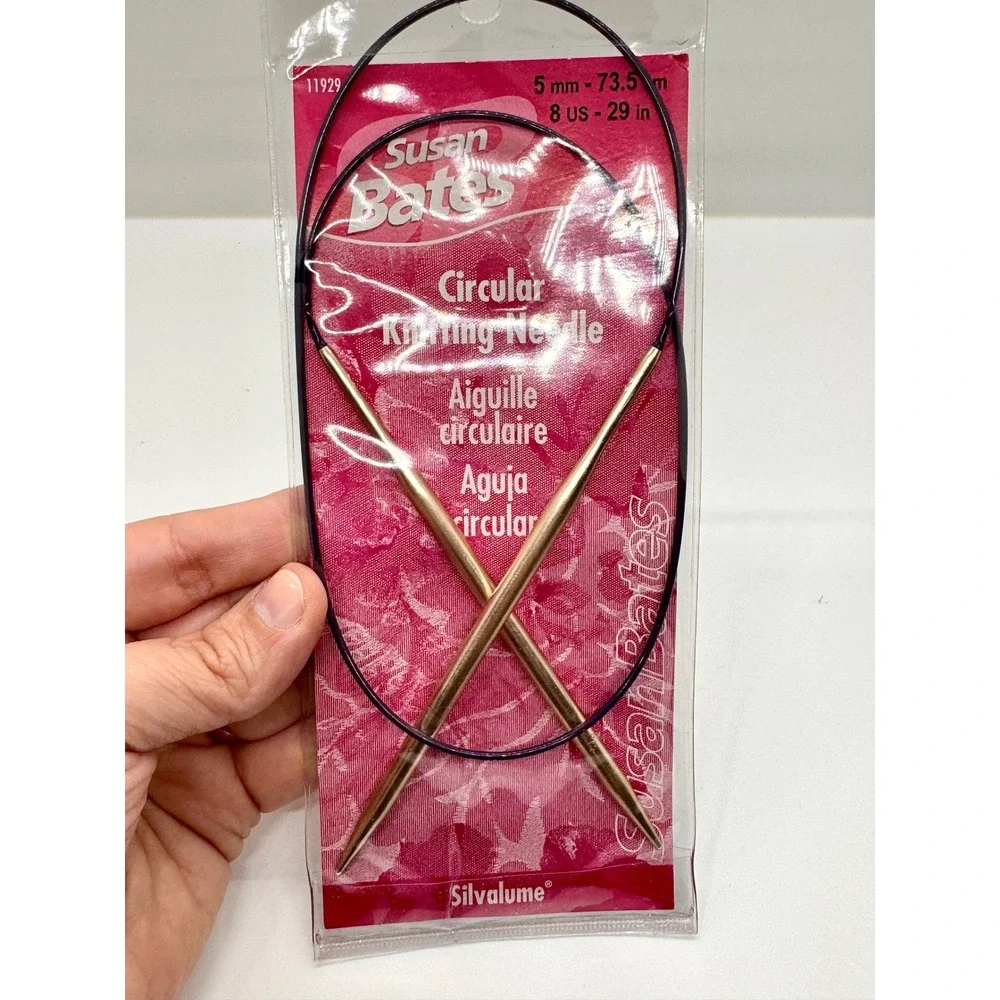 Susan Bates Circular Knitting Needles Lot Silvalume Silverado US 8 11 5mm 8mm